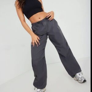Grey parachute pants